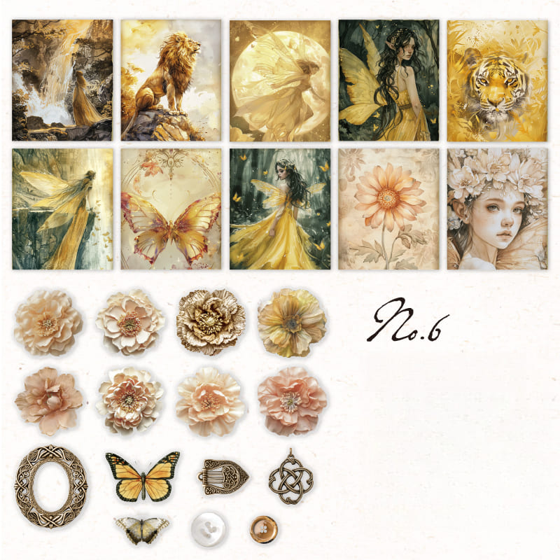 Vintage Floral Character Material Pack