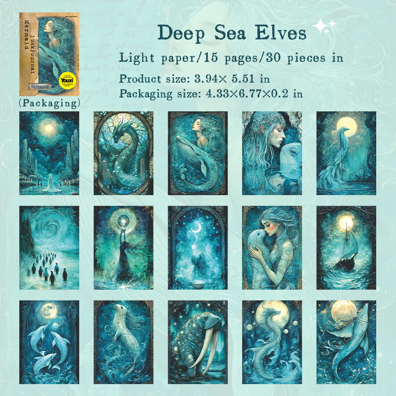 Mermaid Theme Scrapbook Paper
