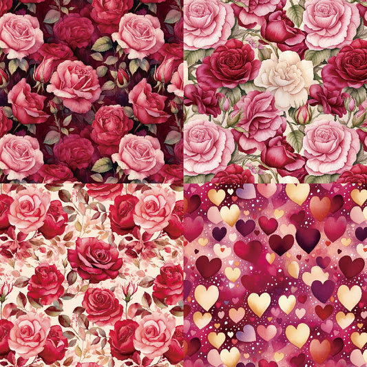 48PCS Rose Scrapbook Paper