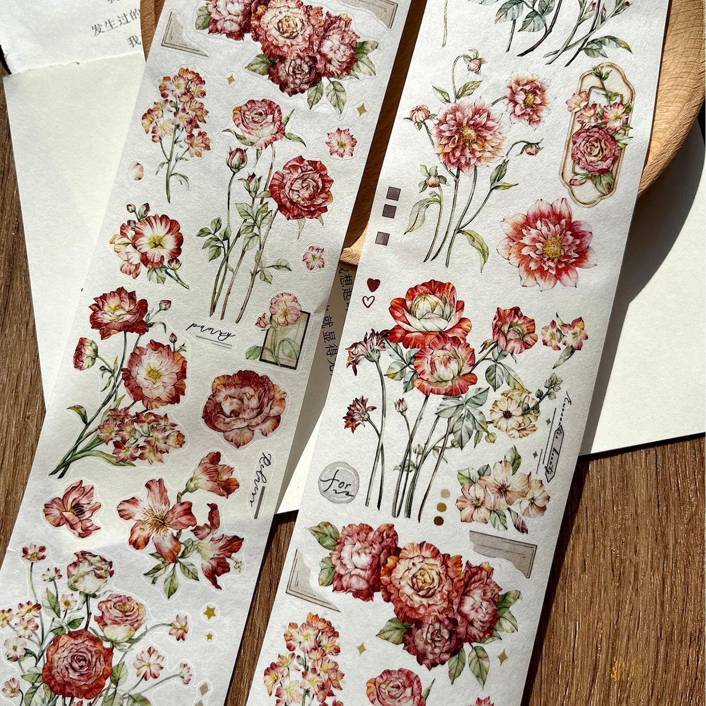 6cm*5m Die-Cut Red Flower Tape
