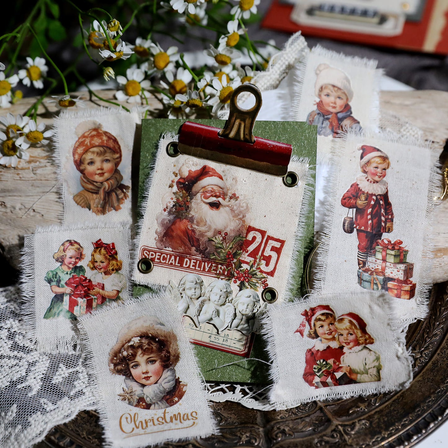 3PCS Vintage Christmas Transfer Stickers
