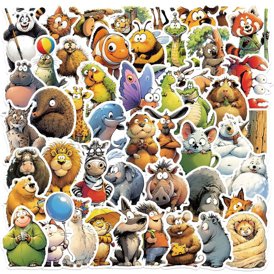 50PCS Cartoon Animal Sticker Pack