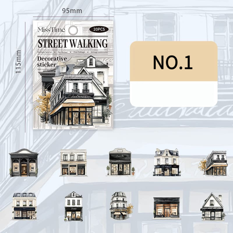 20PCS Street Corner Theme Stickers
