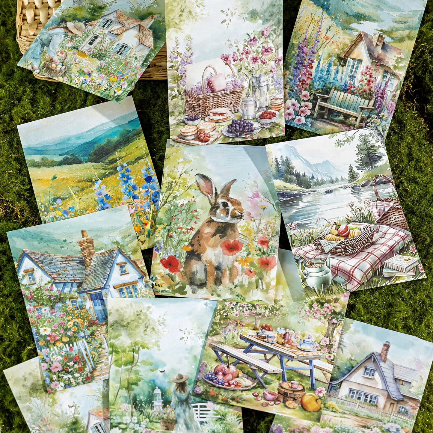 30PCS Nature Theme Scrapbook Paper