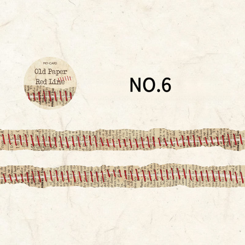 Washi tape roll – Vintage Paper with Red Stitching