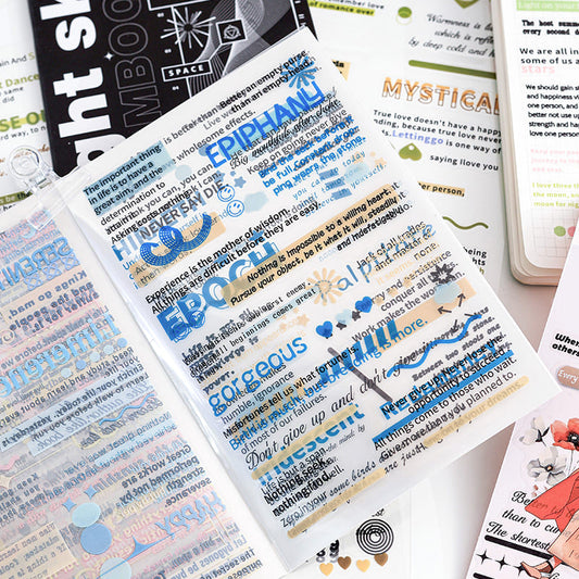 English Text Stickers for Background Decor