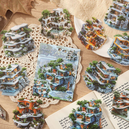 House theme stickers – 10PCS 6 styles for journaling and scrapbooking