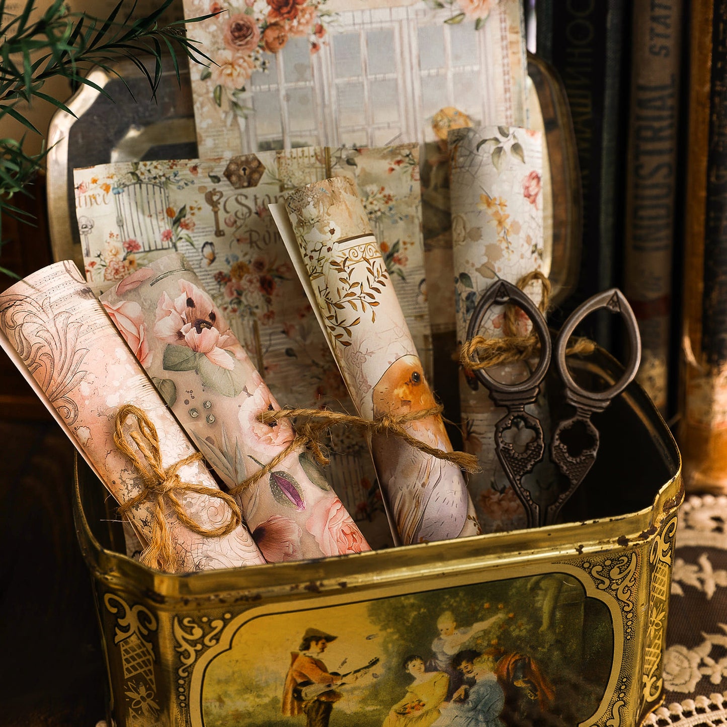 60PCS Vintage Box-Style Scrapbook Paper