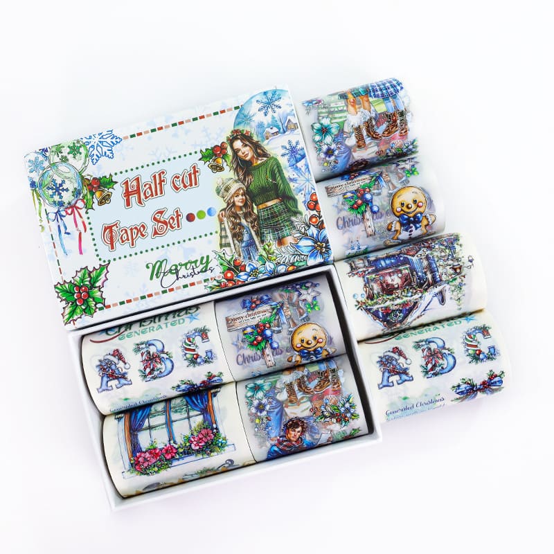 4PCS Blue Christmas Collection PET/Washi Tape