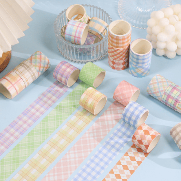 60PCS Plaid Pattern Washi Tape Set