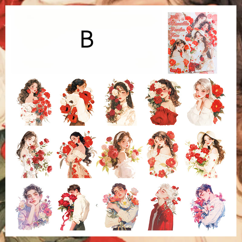 Flower And Character Sticker Pack