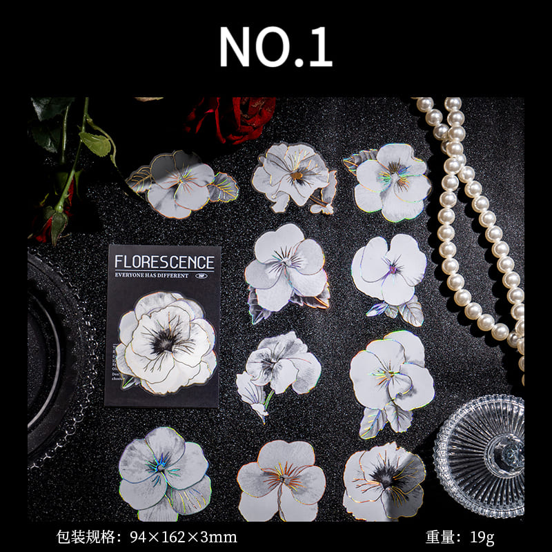 White Flower Stickers