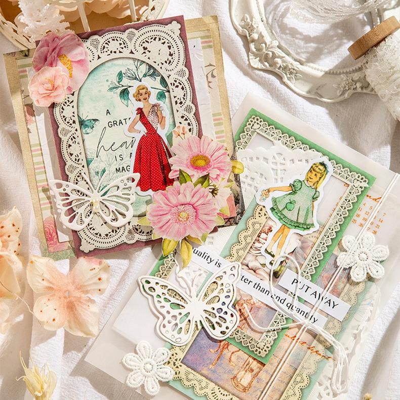 50PCS Lace Series Scrapbook Paper