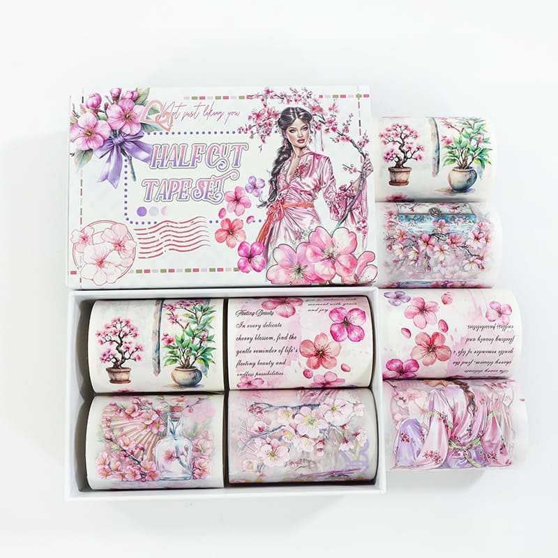 4PCS Cherry Blossom Series PET/Washi Tape