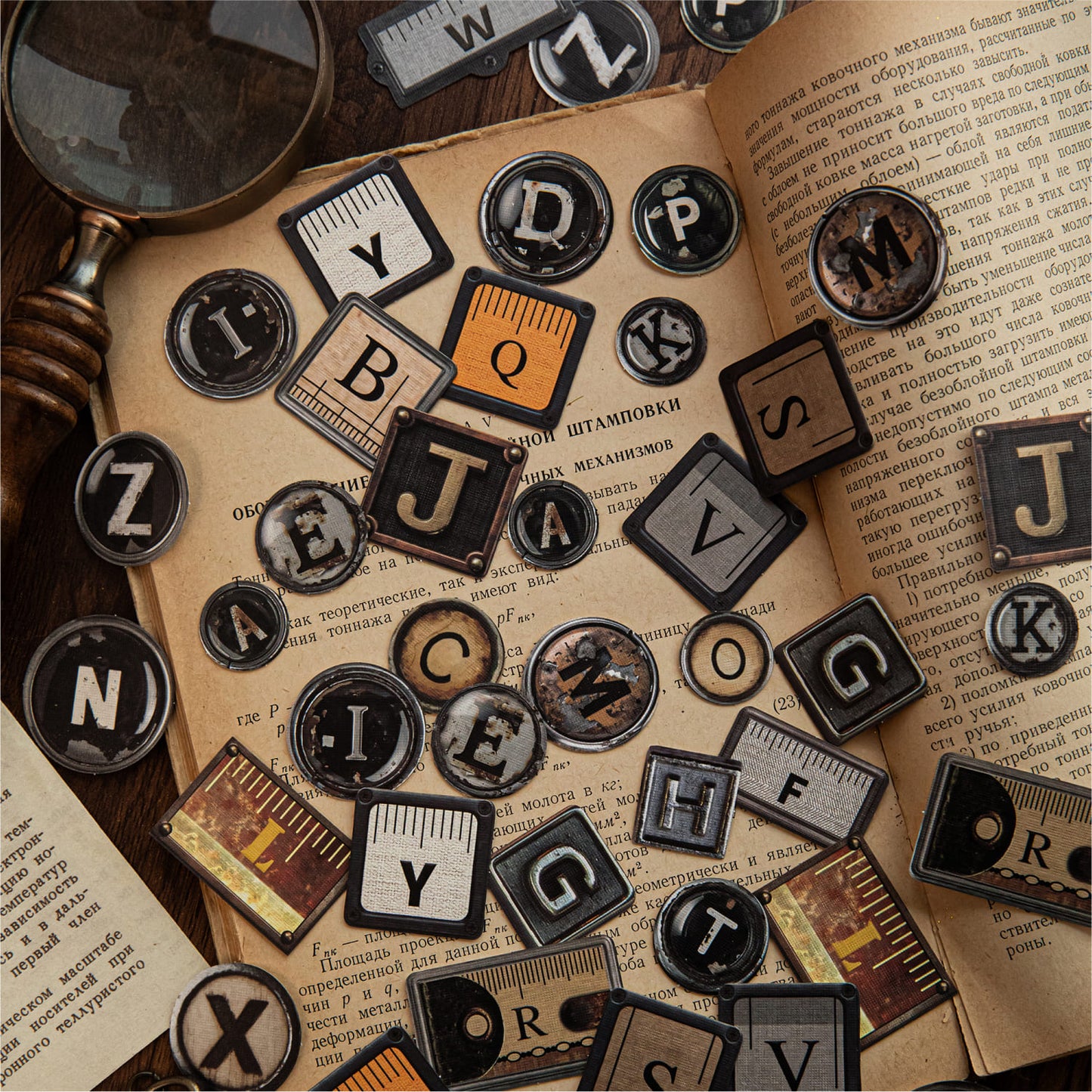 Vintage Alphabet Sticker Pack
