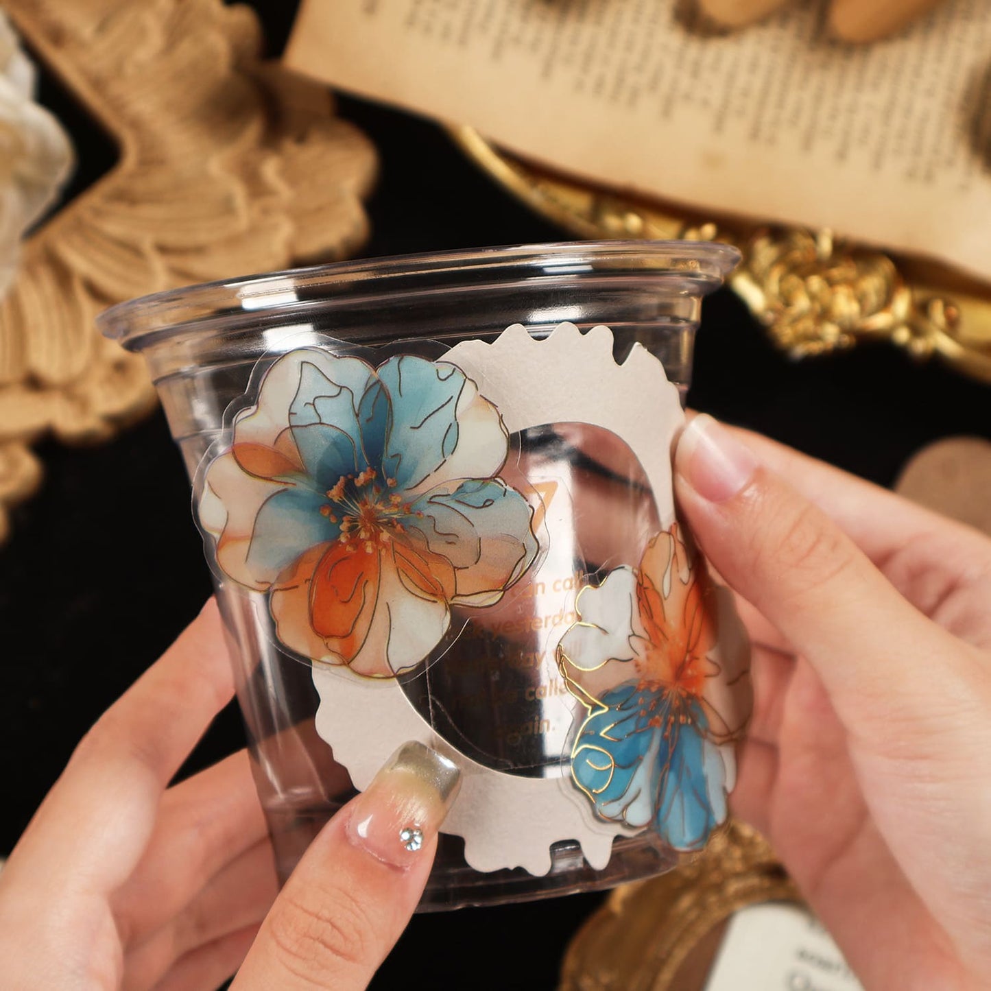 Holographic Foil Flower PET Stickers
