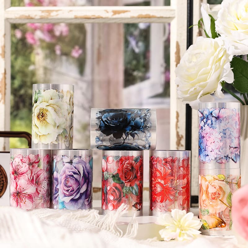 4 PCS Floral Theme PET Tapes
