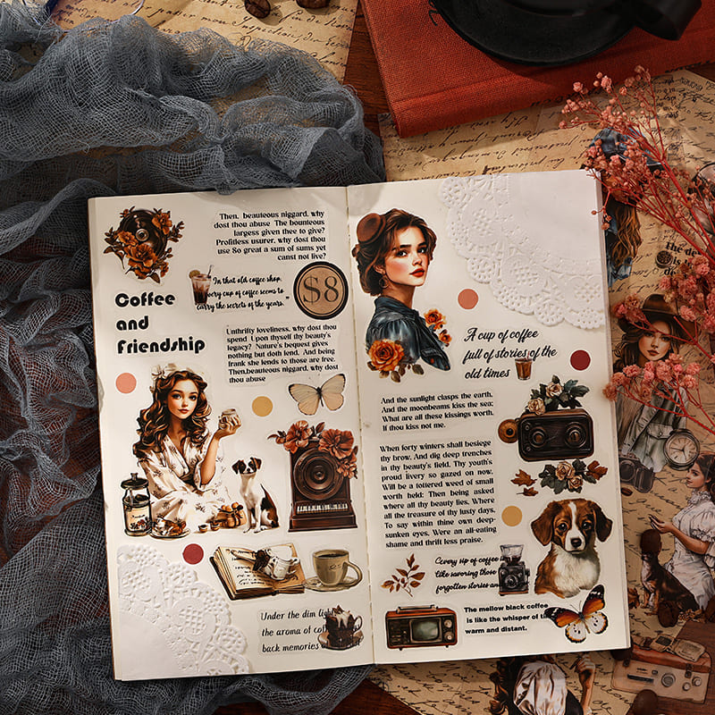 Vintage Character Sticker Book