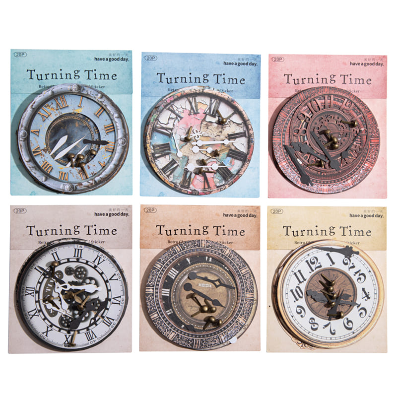 Vintage Clock Sticker Pack