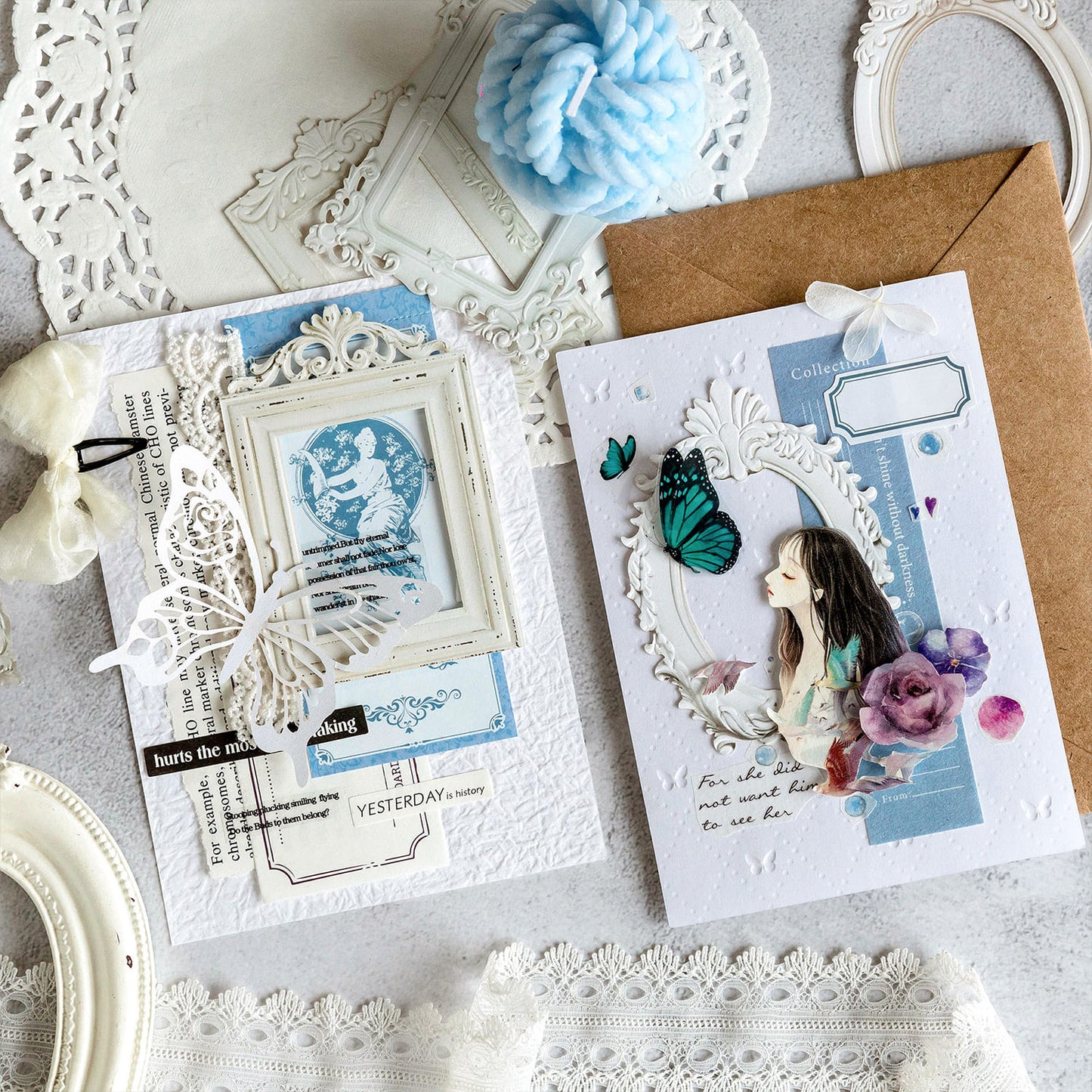 Vintage Lace Collage Card
