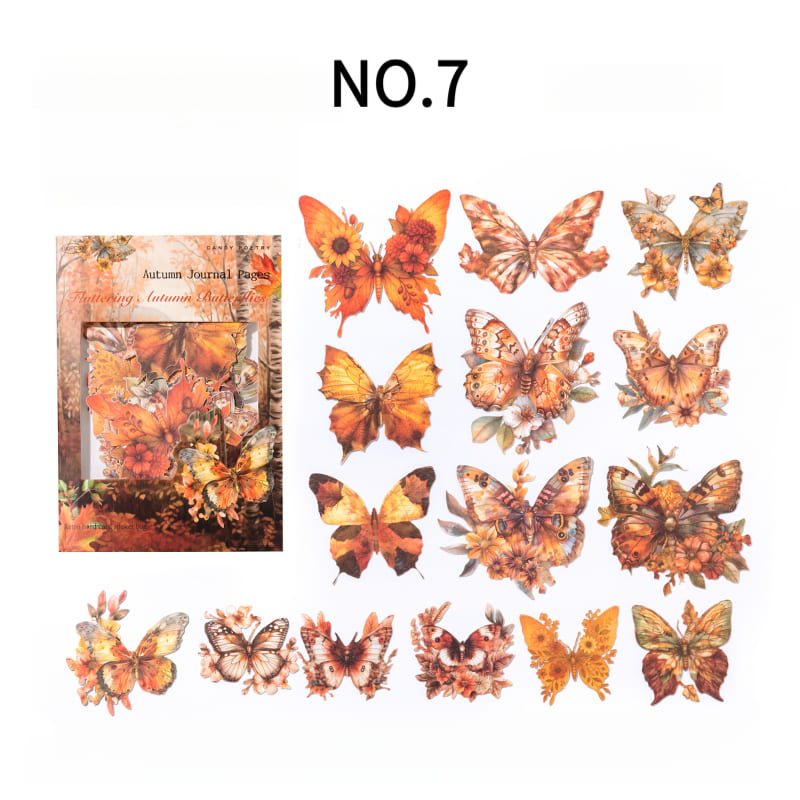 Butterfly autumn hard card sticker