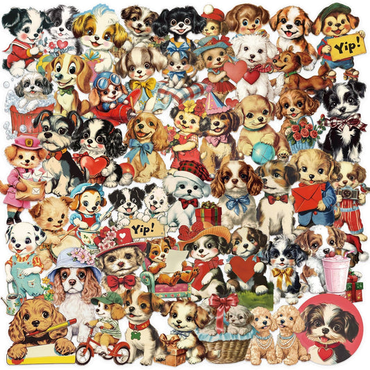 50PCS Vintage Dog PET Stickers