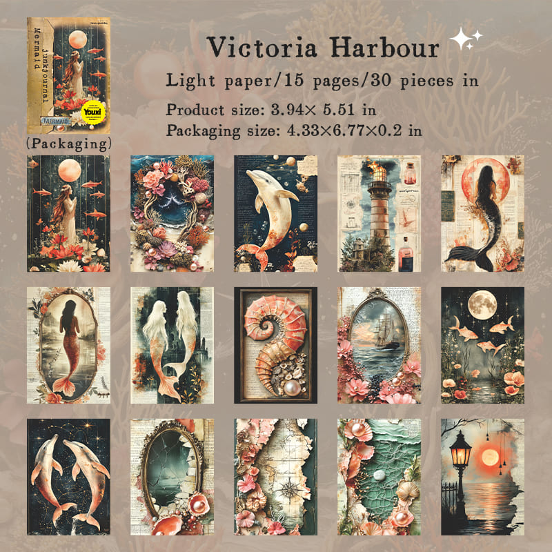 Mermaid Theme Scrapbook Paper