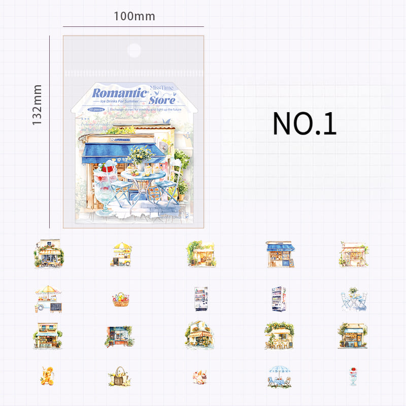 20PCS Romantic Shop Series Stickers
