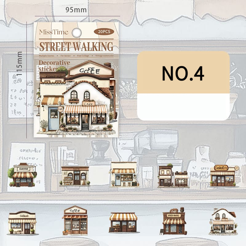 20PCS Street Corner Theme Stickers
