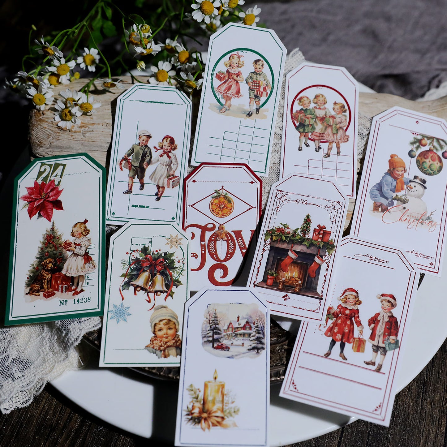 3PCS Vintage Christmas Transfer Stickers