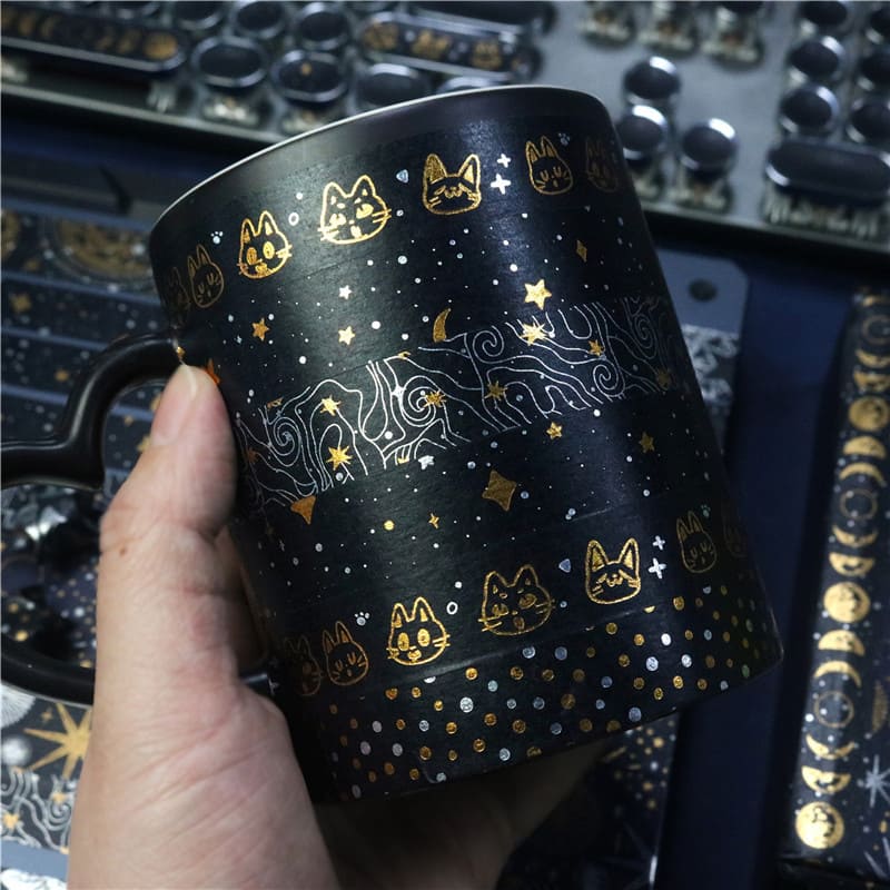 Black Sky Foil Silver Washi Tape Set
