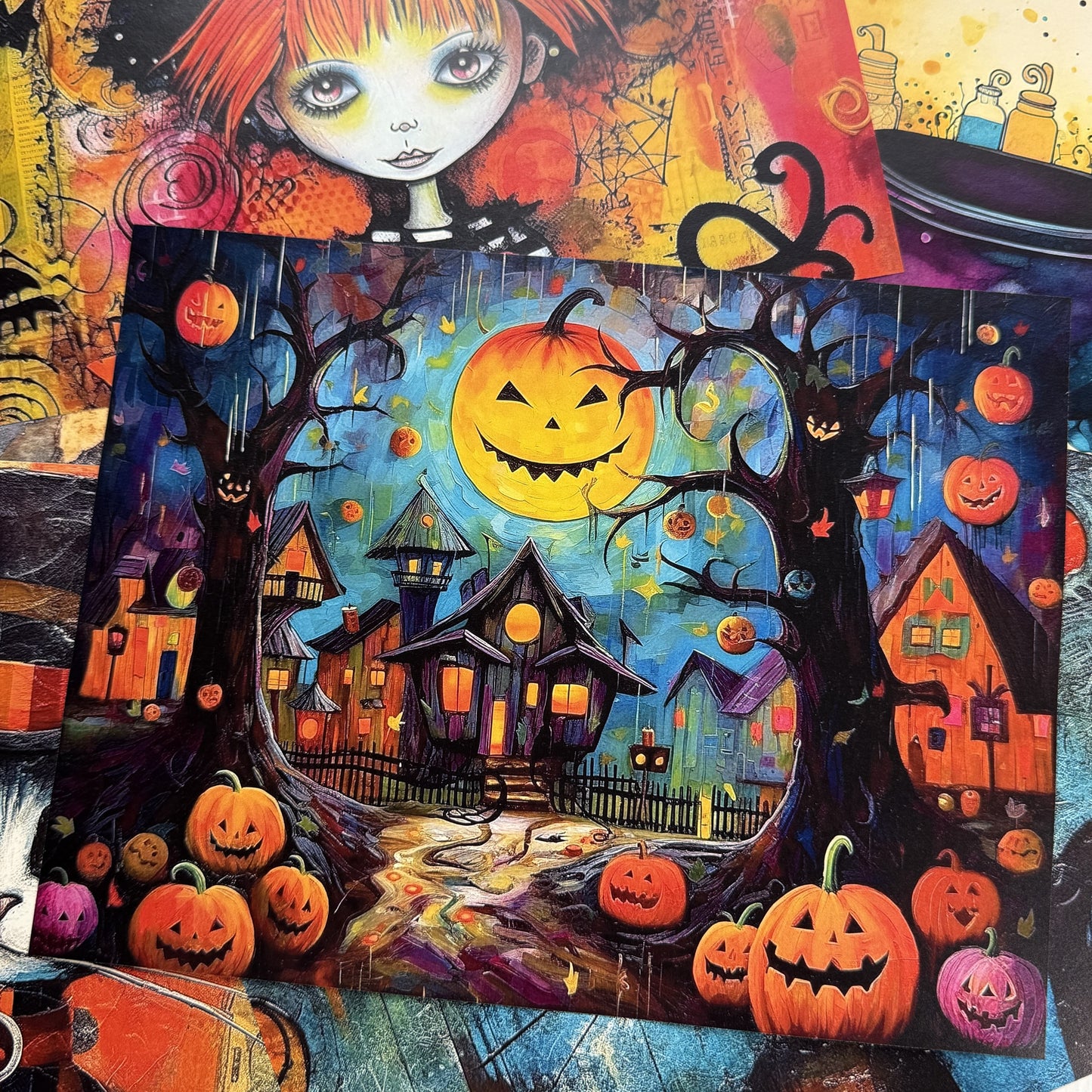Skeleton Witch Scrapbook Paper