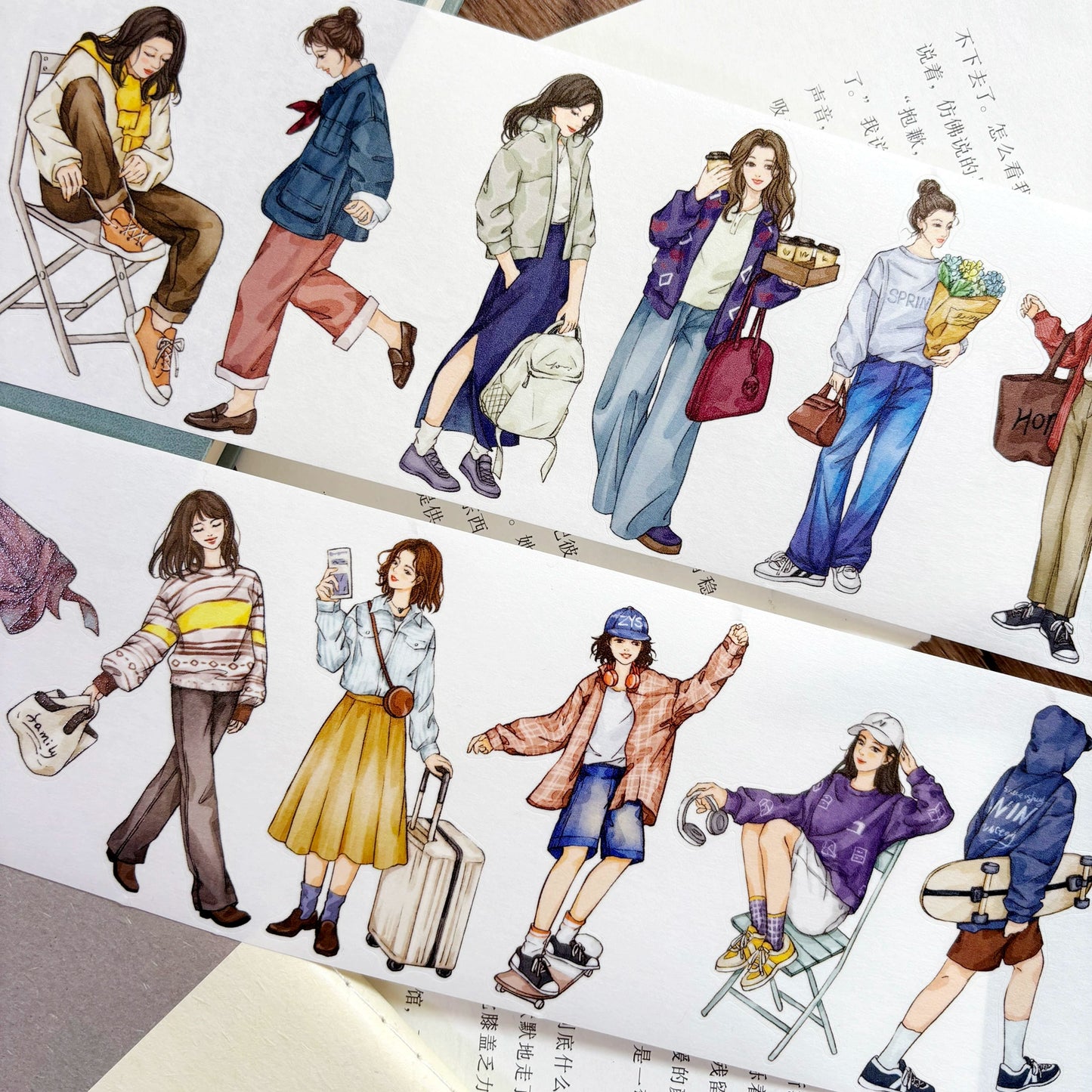8cm*100 cm Die-Cut Casual Character Series One cycle Tape
