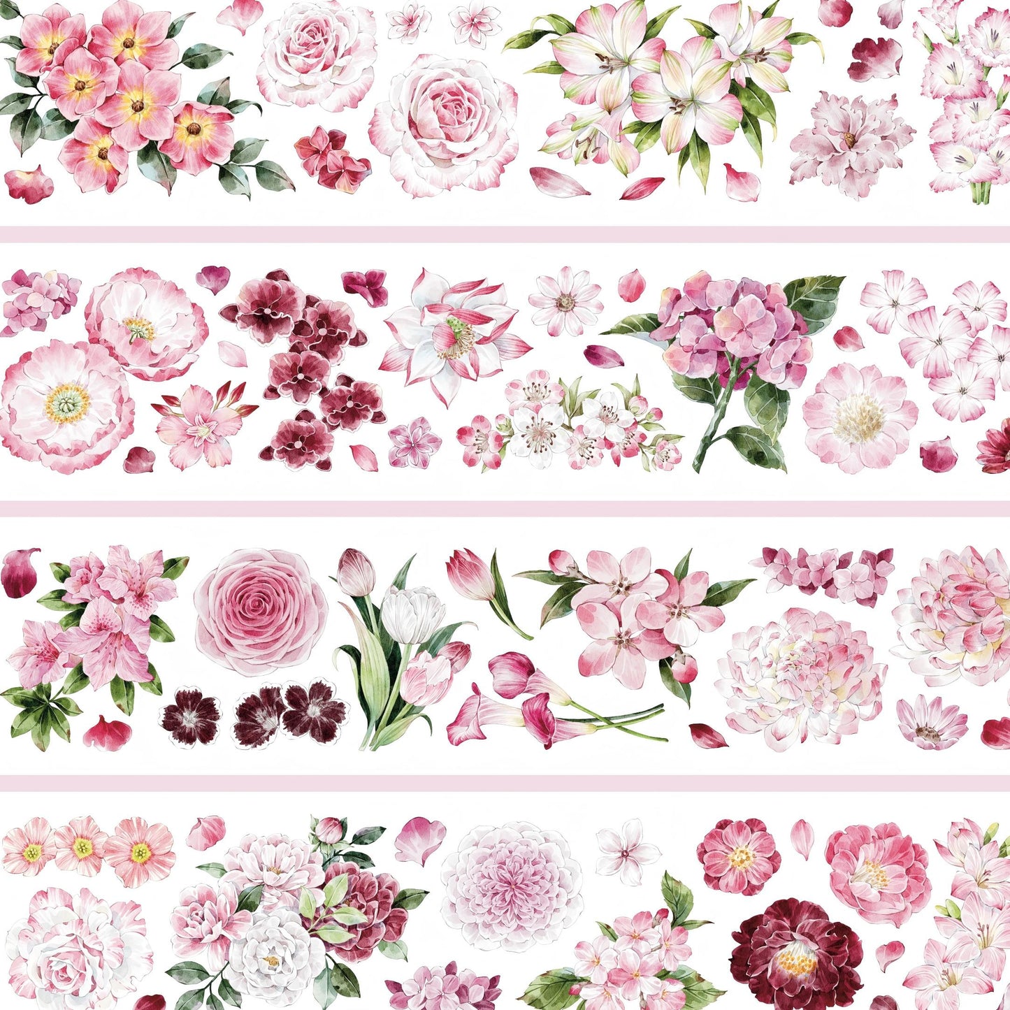 Pink Floral PET /Washi Tape