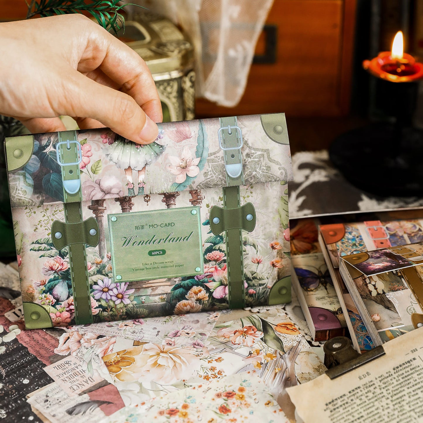 60PCS Vintage Box-Style Scrapbook Paper