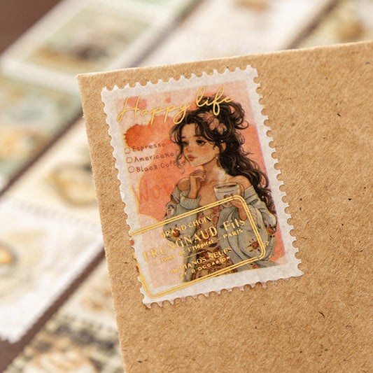 ostage Stamp Die-Cut Planner Washi Tape