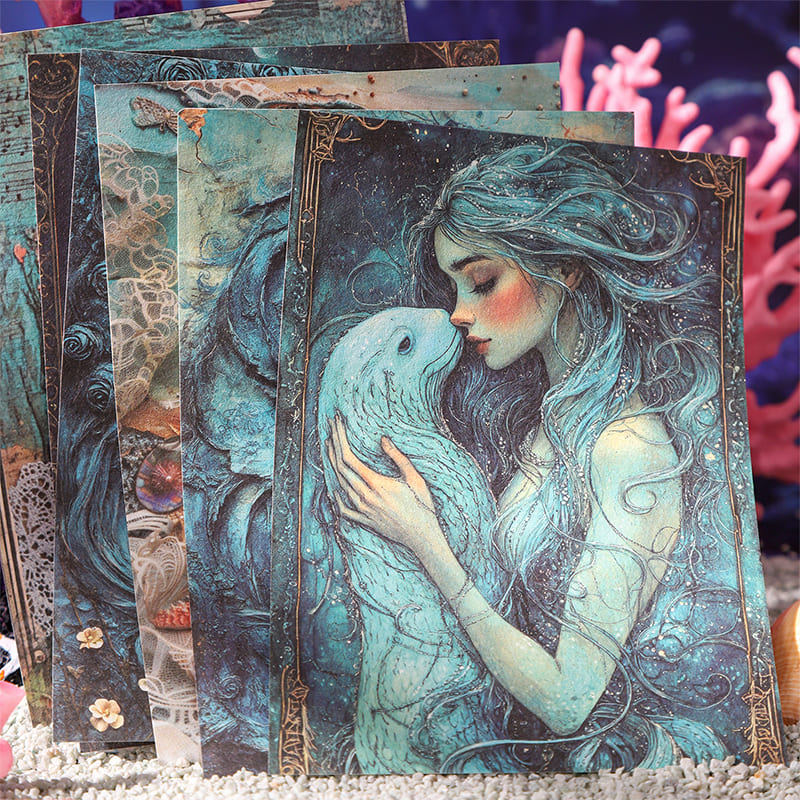 Mermaid Theme Scrapbook Paper