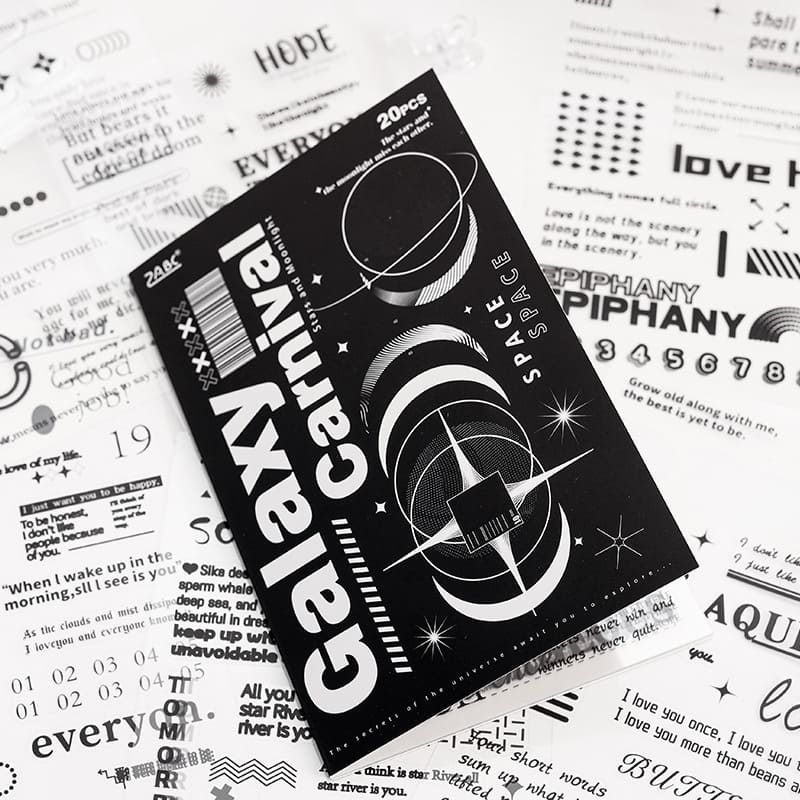English Text Stickers for Background Decor