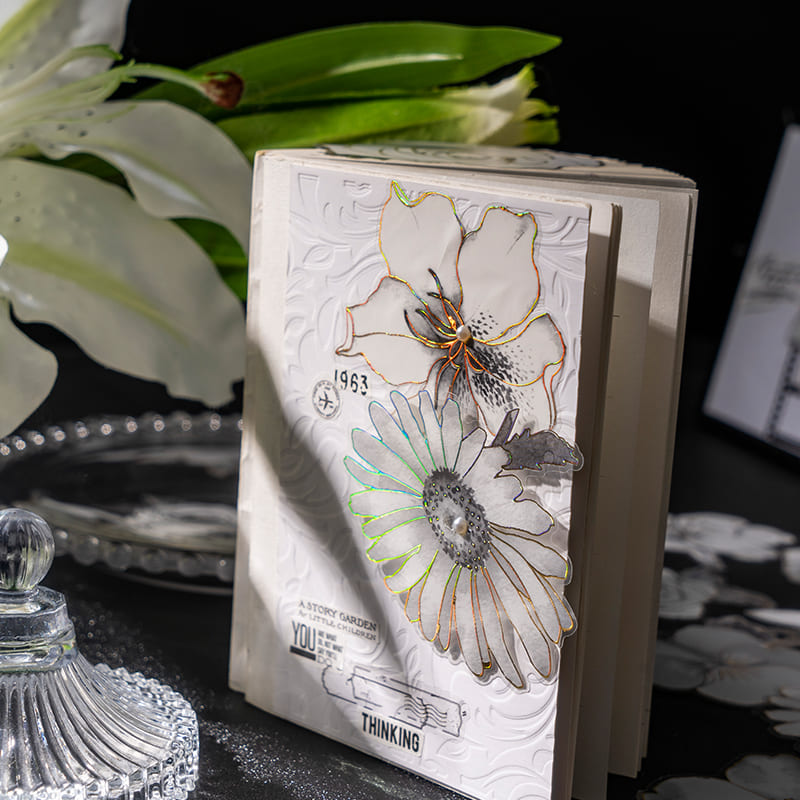 White Flower Stickers