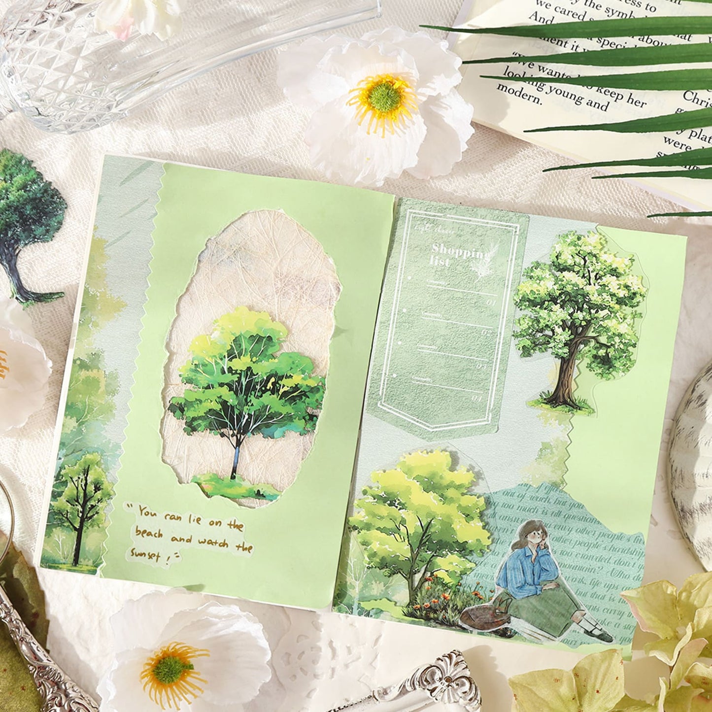 Four Seasons Trees PET Stickers