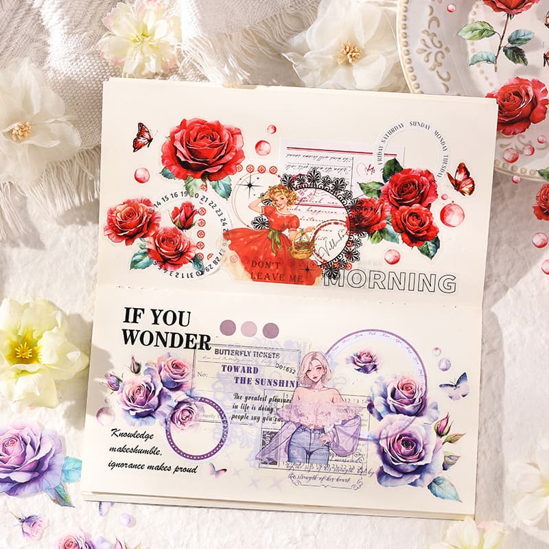 4 PCS Floral Theme PET Tapes