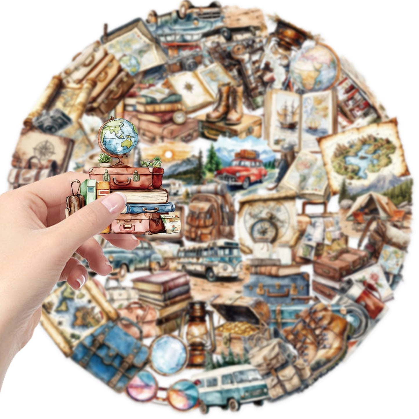 50PCS Vintage Travel Sticker Pack