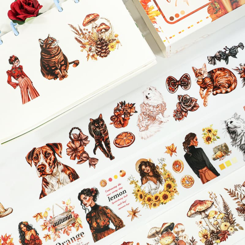4PCS Autumn Series PET/Washi Tape-3