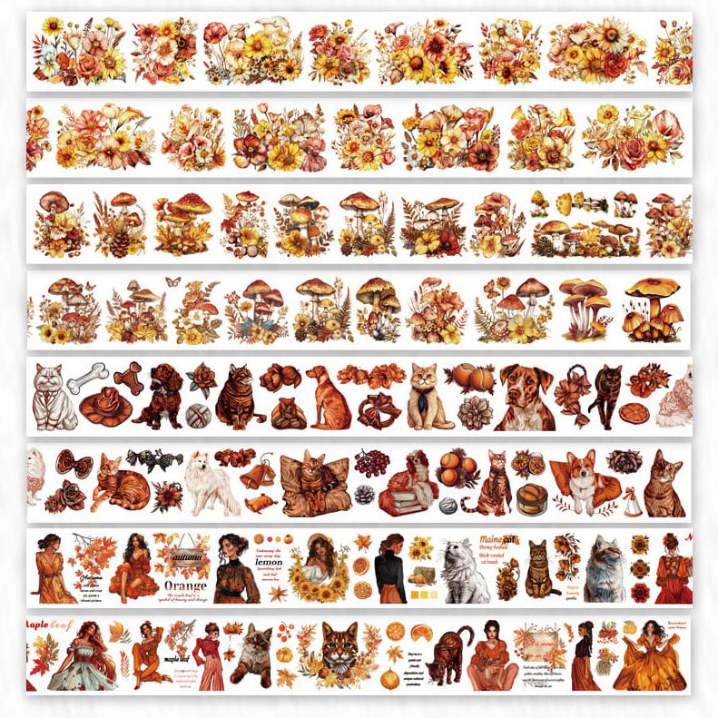 4PCS Autumn Series PET/Washi Tape-3