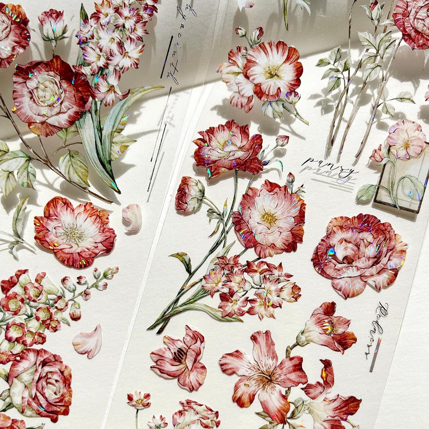 6cm*5m Die-Cut Red Flower Tape