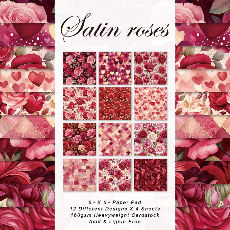 48PCS Rose Scrapbook Paper