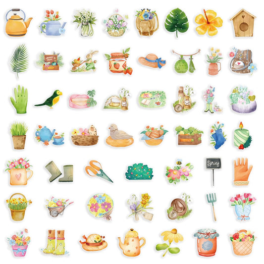 50PCS Watercolor Spring Series Stickers