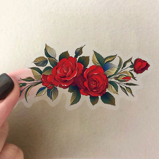 50PCS Red Rose Sticker