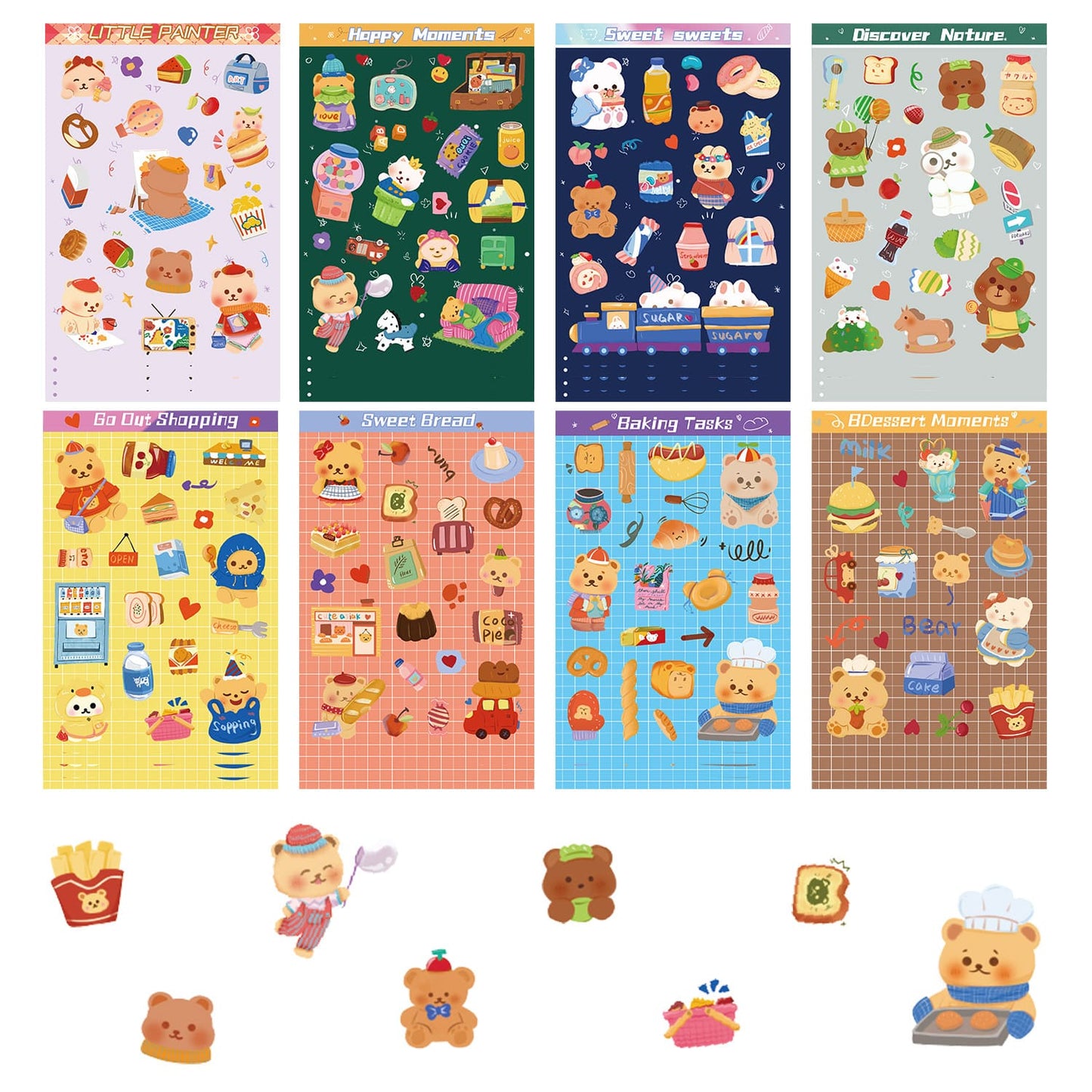 8PCS Bear Life Sticker Pack