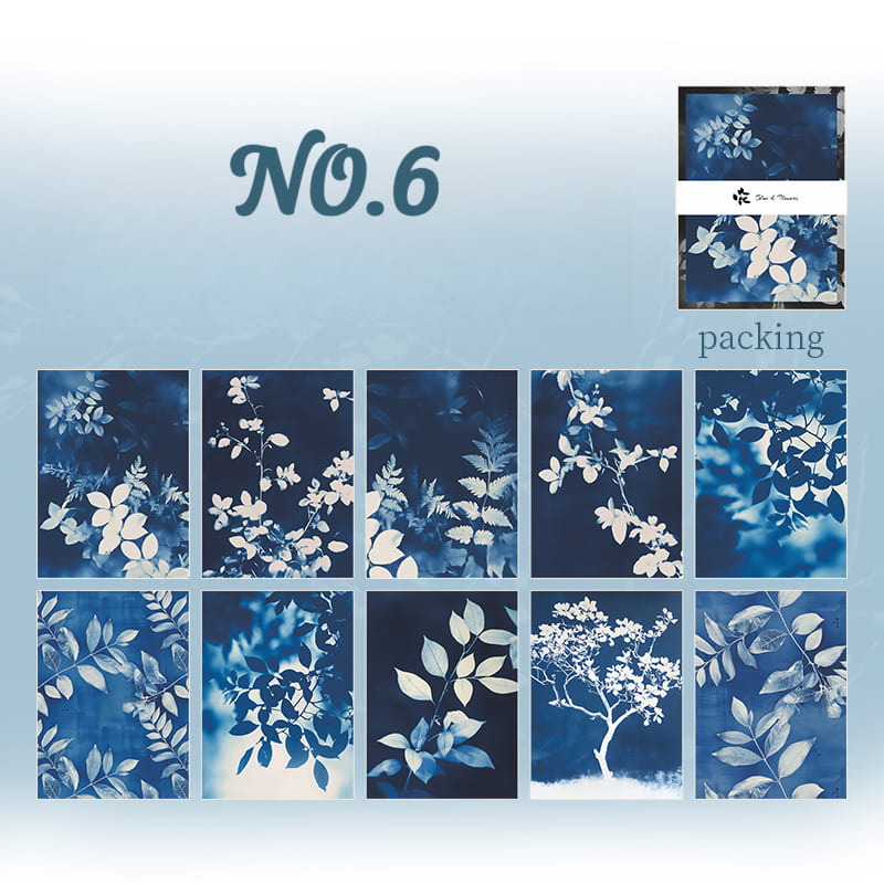 Blue Botanical Scrapbook Paper Pack